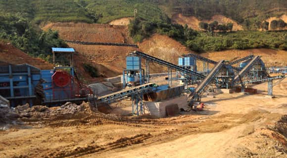 sand and aggregates production line at Laos