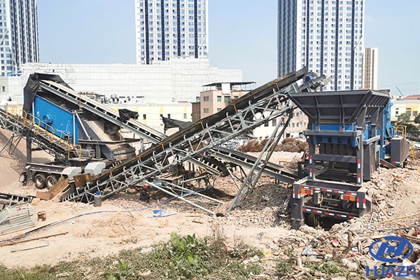 construction waste mobile crusher plant