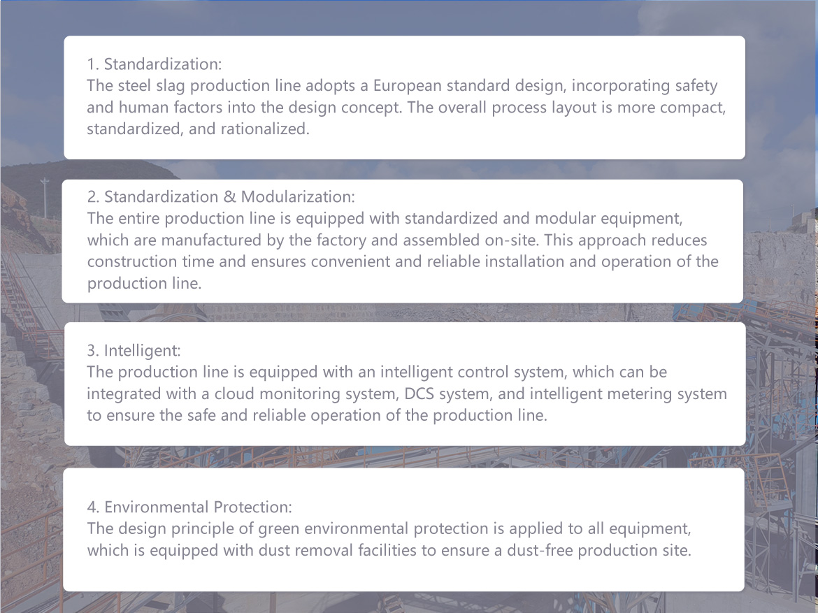 Process features of Huazn steel slag processing plant